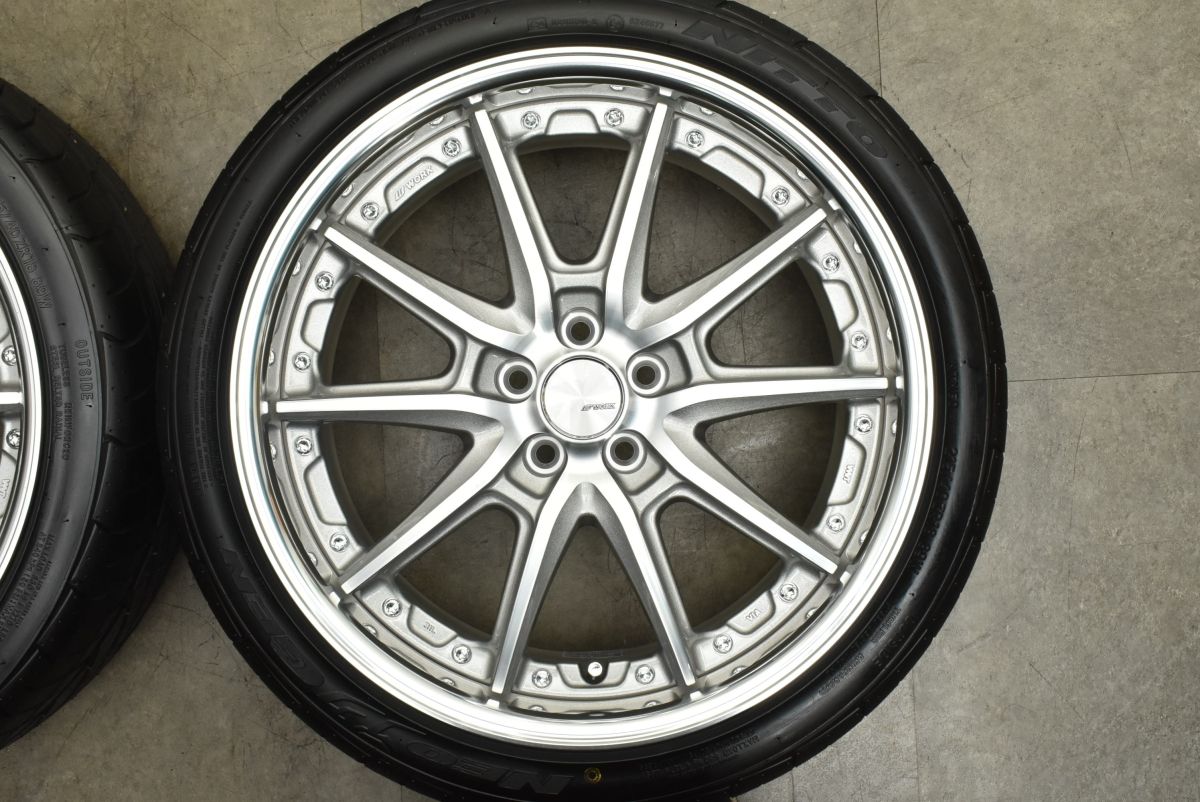 2ピース 深リム】WORK ランベック LS10 18in 7.5J+43 PCD100 ニットー