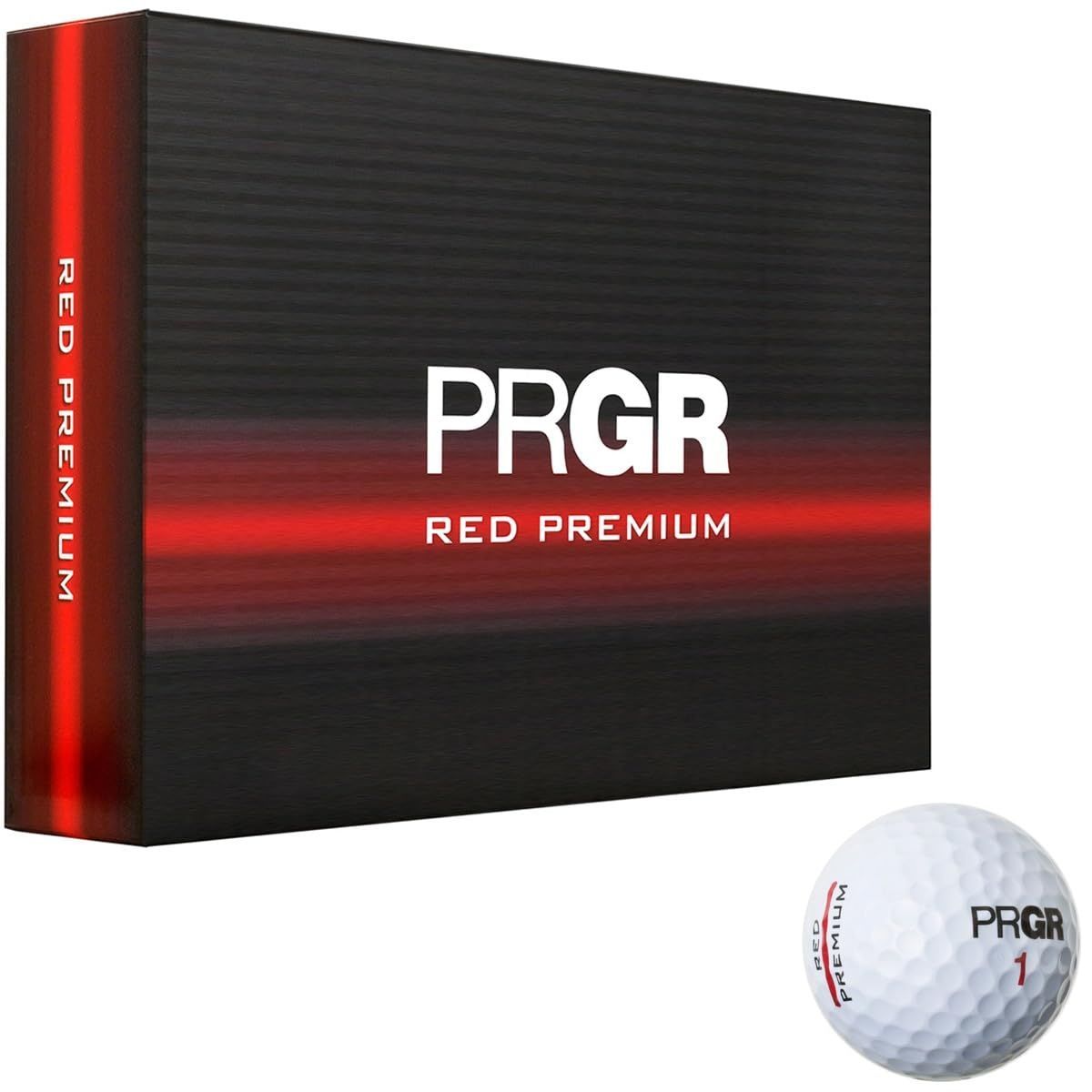 【在庫処分】ホワイト 12個入り PREMIUM RED ゴルフボール PRGR(プロギア)