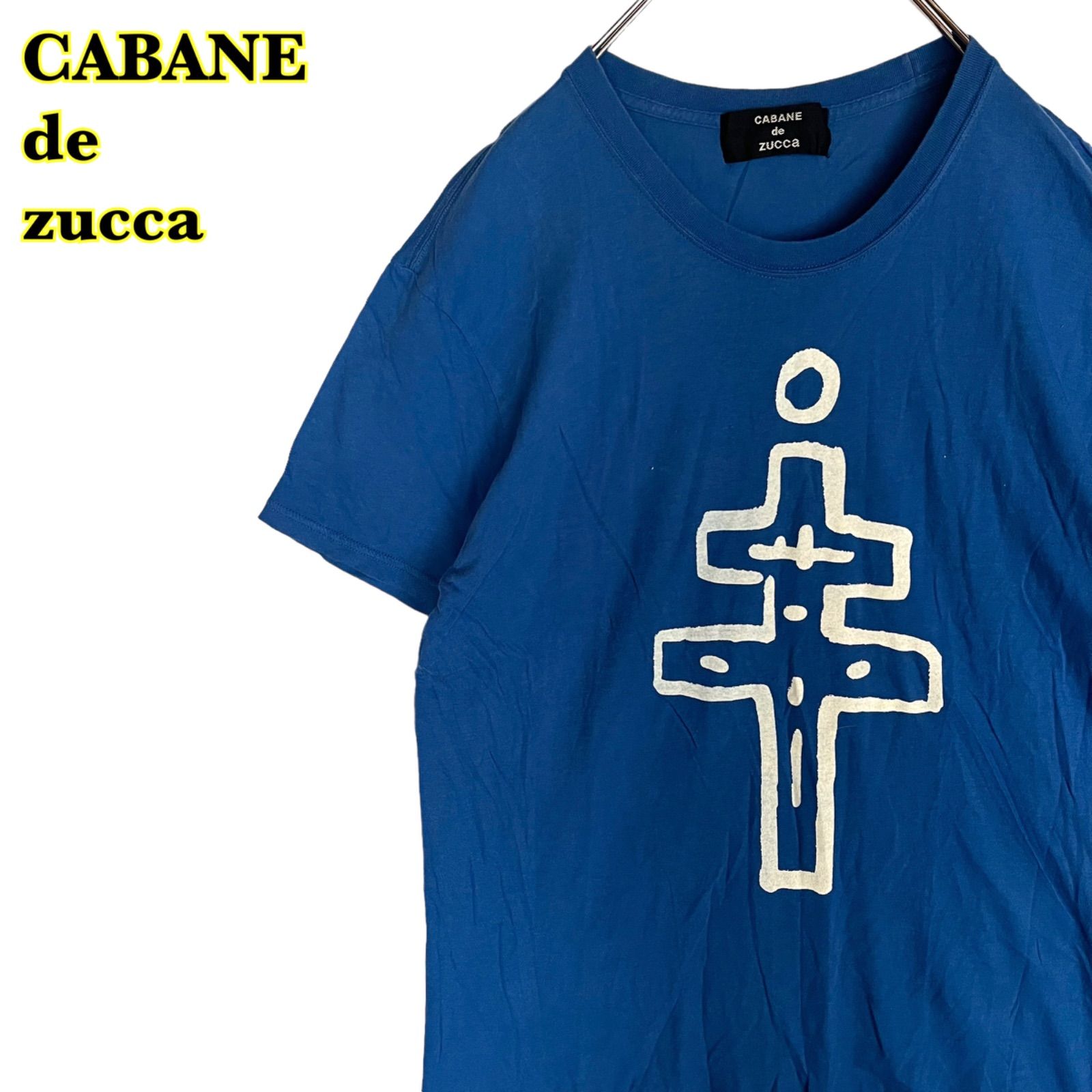 CABANE de zucca カバンドズッカ 半袖Tシャツ プリントTシャツ ブルー メンズ Mサイズ ﾘﾕｰｽｼｮｯﾌﾟ３Rise☆  メルカリ