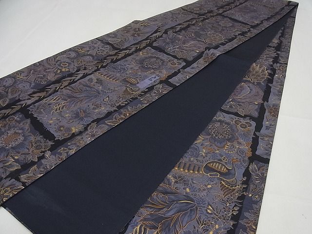 平和屋本店□極上 前田仁仙 仁仙更紗 全通柄袋帯 石川県指定無形文化財  