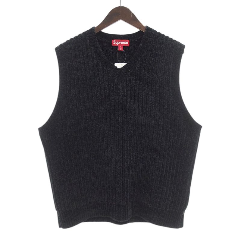シュプリーム/SUPREME 24AW Chenille Sweater Vest Black ベスト
