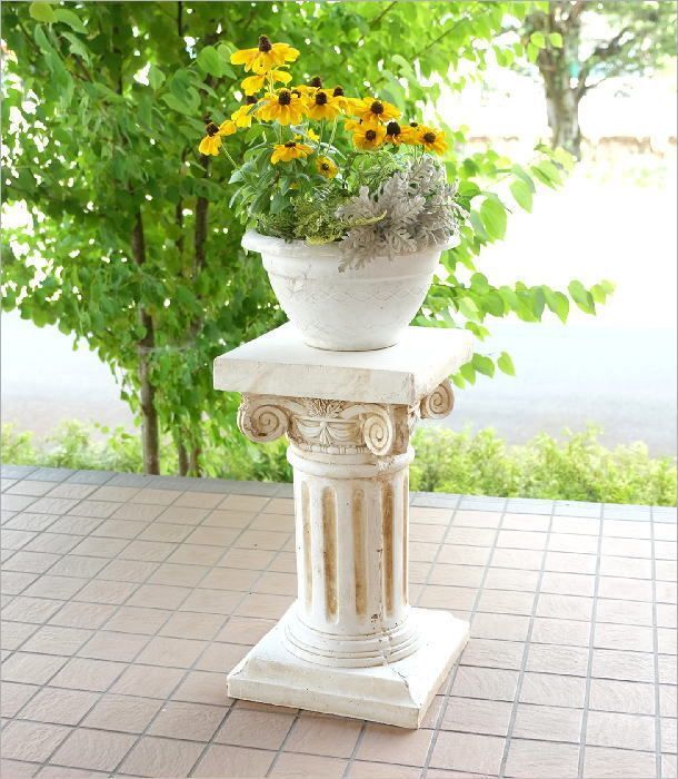 ガーデンコラム ガーデニング オブジェ おしゃれ 支柱タイプ 花台 フラワースタンド ロココ調 ヨーロピアン オーナメント ガーデンコラム B