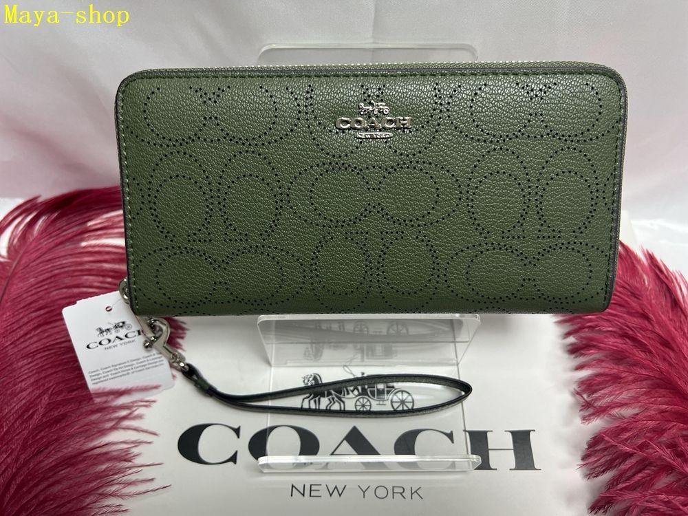 コーチ COACH 長財布 財布  ロング ジップ アラウンド ウォレットシグネチャー  レディース メンズ財布 クリスマス プレゼントギフト 財布 レディース 新品未使用  B100 C4715 11