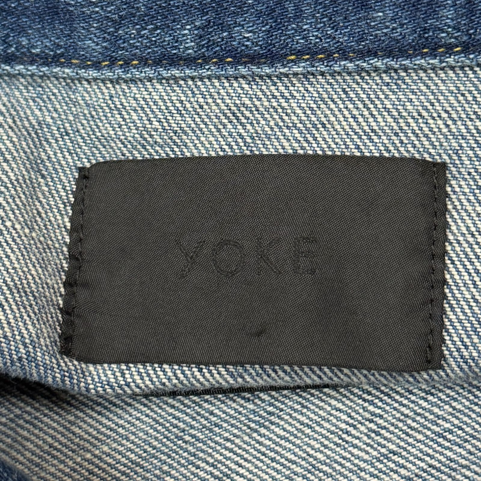 参考上代85800円 YOKE 24AW HAND PAINTED DENIM TRUCKER JACKET ハンドペイントデニムトラッカージャケット Gジャン ヨーク YK24FW0785B インディゴ 2 99206A9 KANDAIZUMI_COM