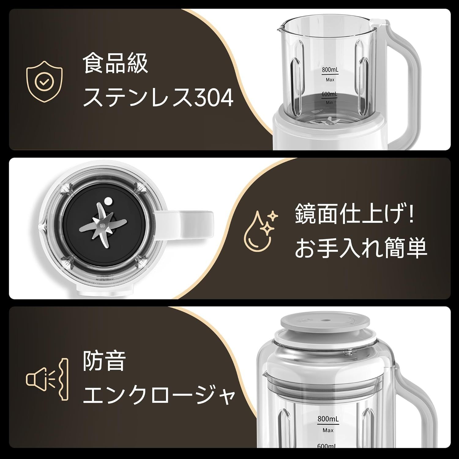 AlfaBot 豆乳メーカー 加熱式ミキサー スープメーカー 800ml Amazon | AlfaBot 豆乳メーカー 加熱式ミキサー スープメーカー