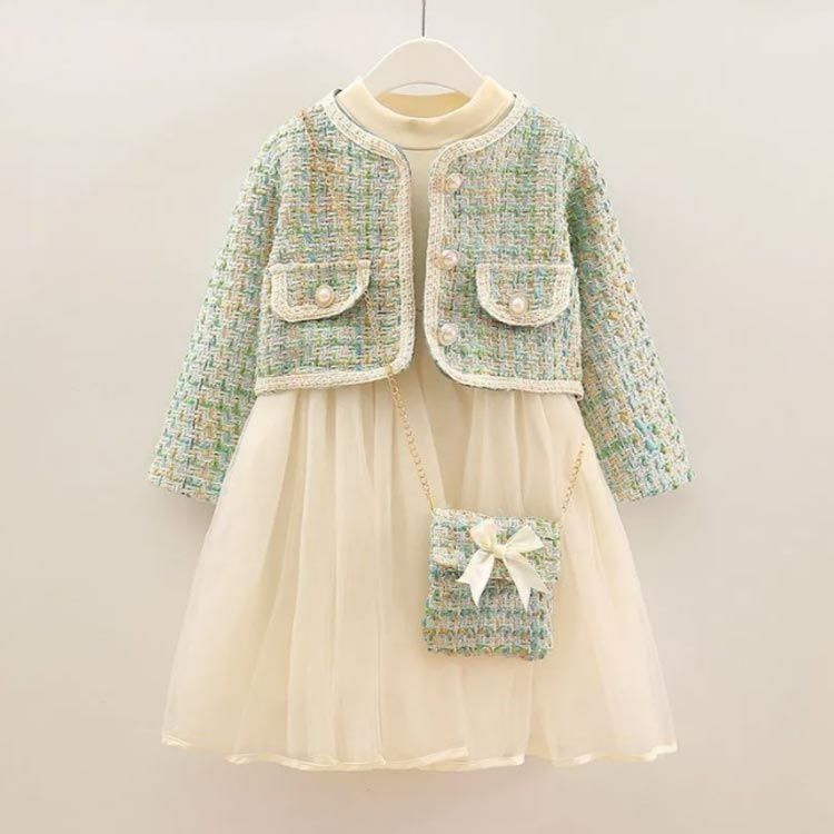 入園・卒園　セレモニードレス　3点セット　110cm 送料無料【超超目玉セール】入学式 女の子 服 スーツ