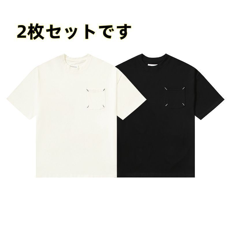 新品 Maison Margiela MM6クリエイティブデザイン・ファッションカジュアルTシャツ  2枚