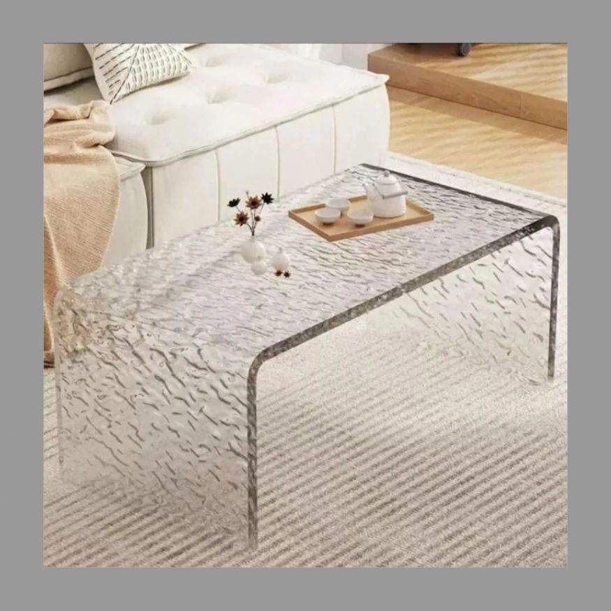 アクリル透明フローリング窓付き茶テーブルシンプル畳ローテーブル寝室窓台ベッド上小テーブル家庭用