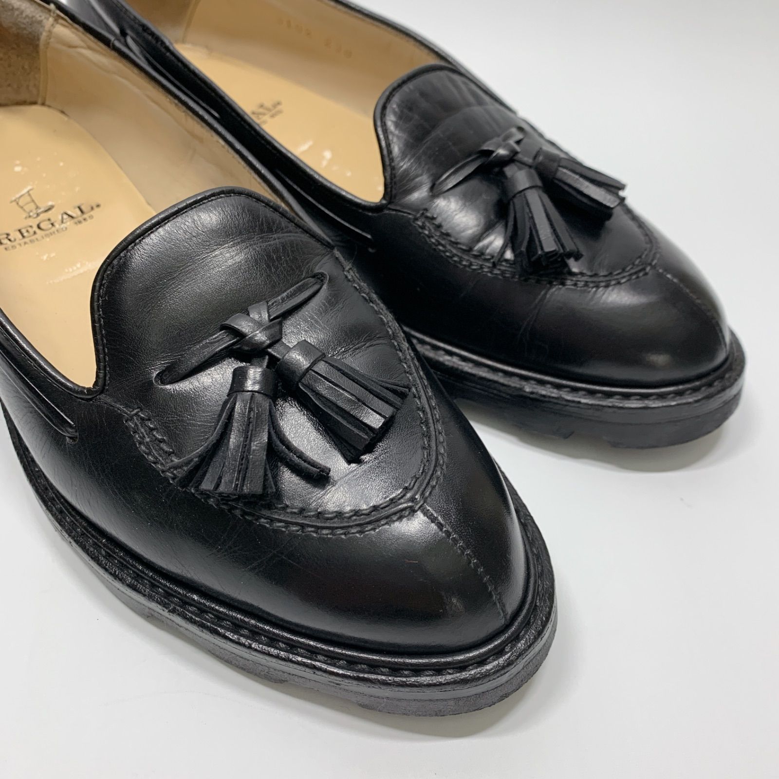 【極美品】 REGAL リーガル タッセルローファー 23EEE 本革 ブラック REGAL リーガル タッセルローファー ブラック 23 革靴 黒 レザー