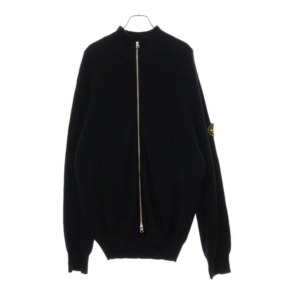 STONE ISLAND (ストーンアイランド) ZIP CARDIGAN 8015526D8 ハイネックジップアップニットカーディガン ブラック -  メルカリ