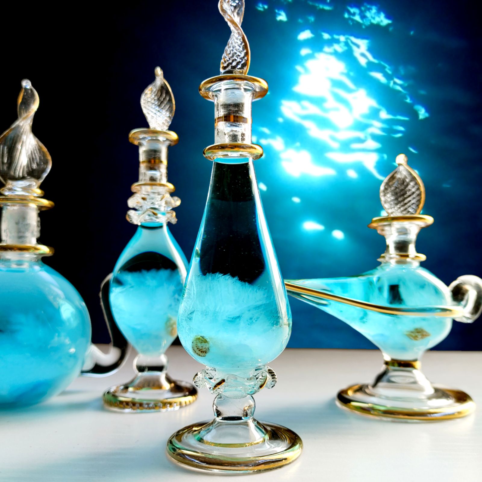 ④『海と結晶の小さな世界』ストームグラス エジプト香水瓶