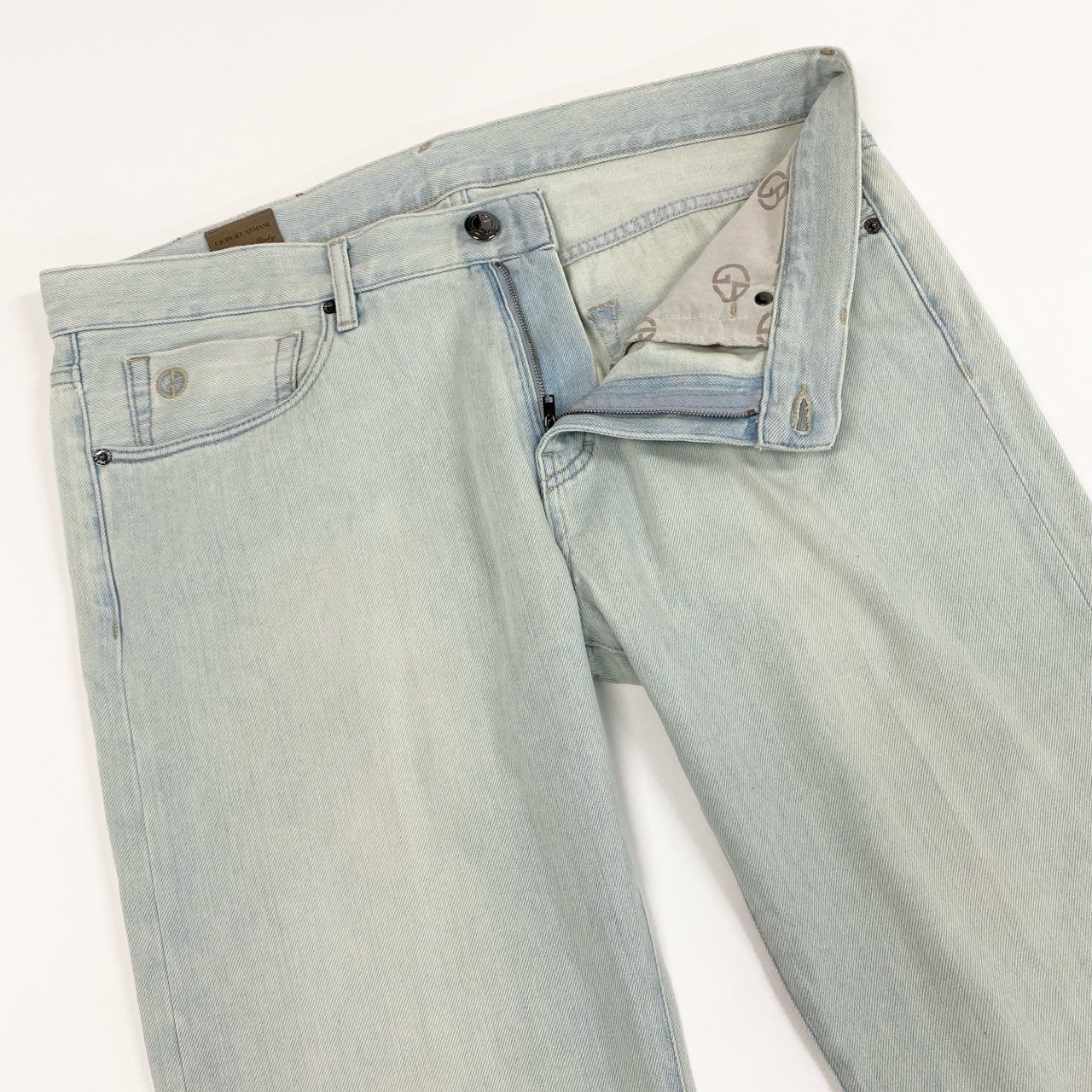 【美品】ジョルジオアルマーニ メンズパンツ 麻 イタリア製 76a14 GIORGIO ARMANI ジョルジオ アルマーニ DENIM PANTS