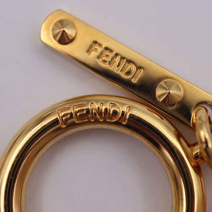 FENDI フェンディ モンスター バッグバグズ キーホルダー 7AR688 ファー メタル レザー ピンク系 ゴールド金具 バグズアイ キーリング  バッグチャーム 【本物保証】