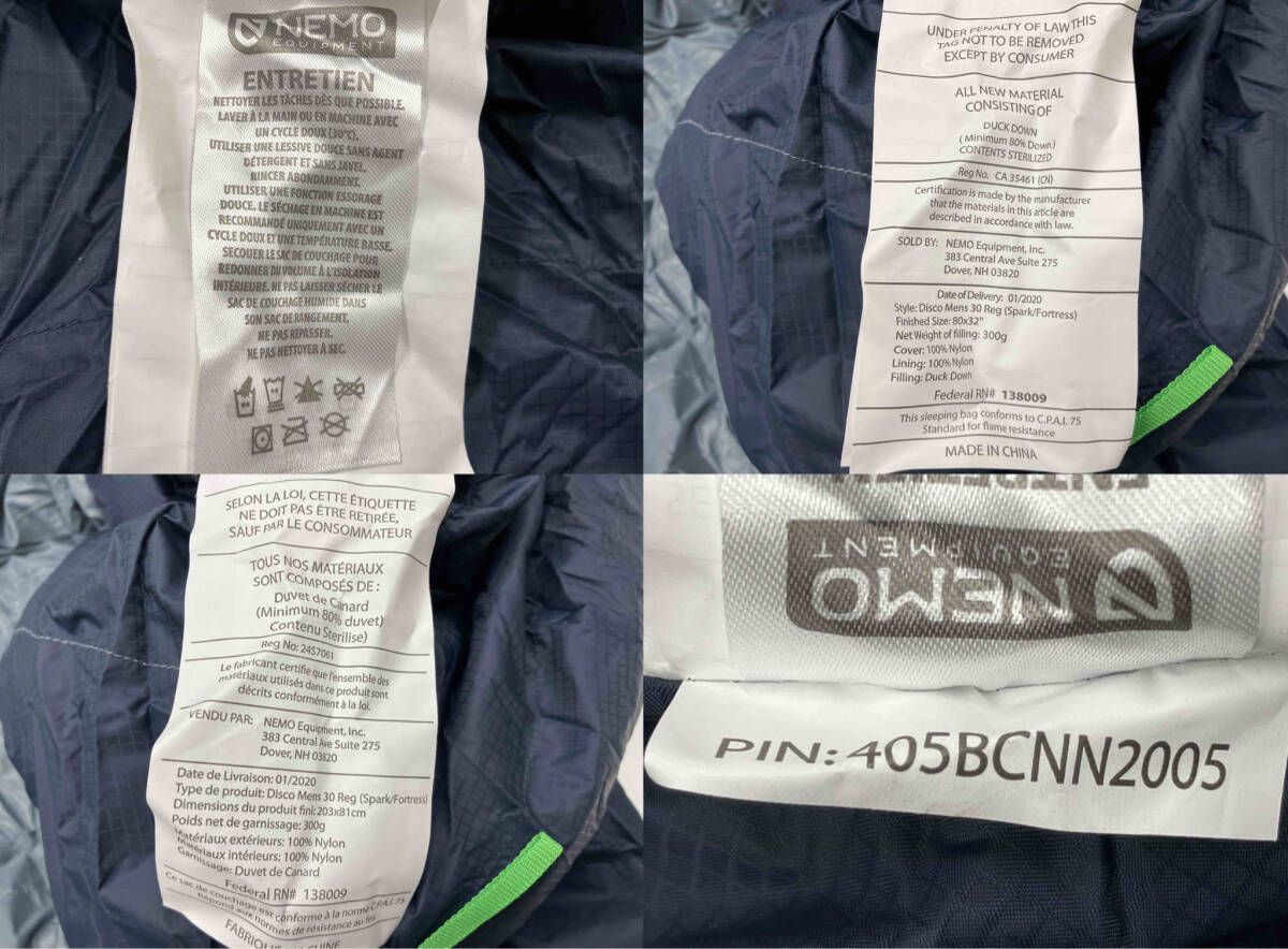 NEMO ニーモ ディスコ30 シュラフ スパーク×フォートレス ～183cm HRDEVELOPMENT_JP