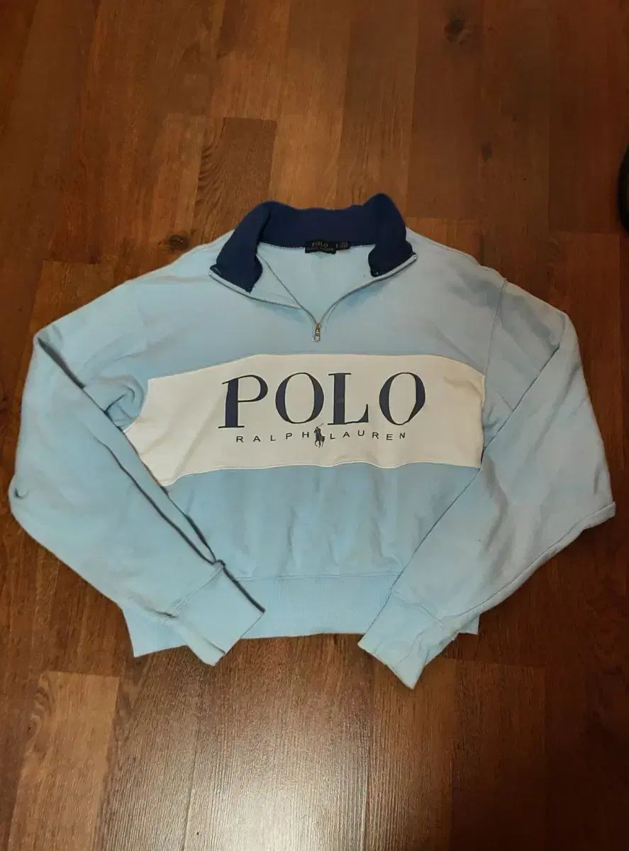 ポロ Ralph Lauren ラルフローレン 青 クロップド トレーナー