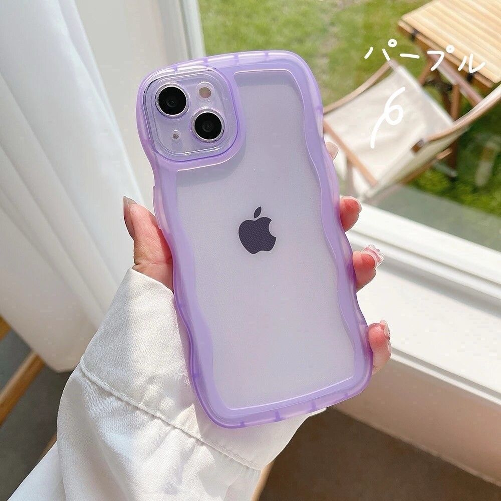 iPhoneケース なみなみ うねうね ウェーブデザイン クリア