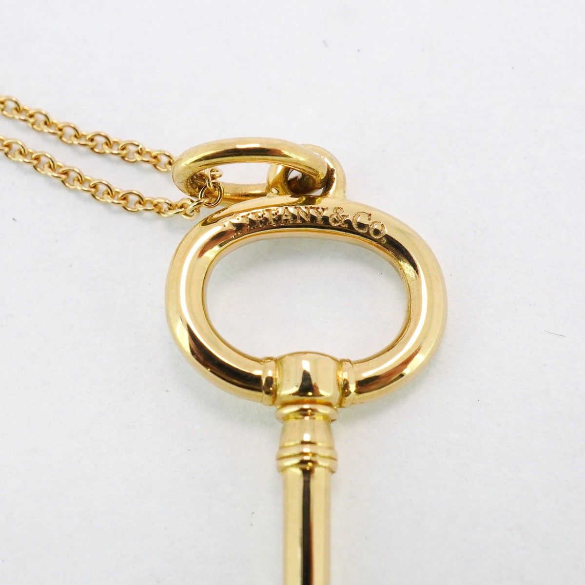 5jcb0575】ティファニー ネックレス オーバルキー K18YG イエロー  