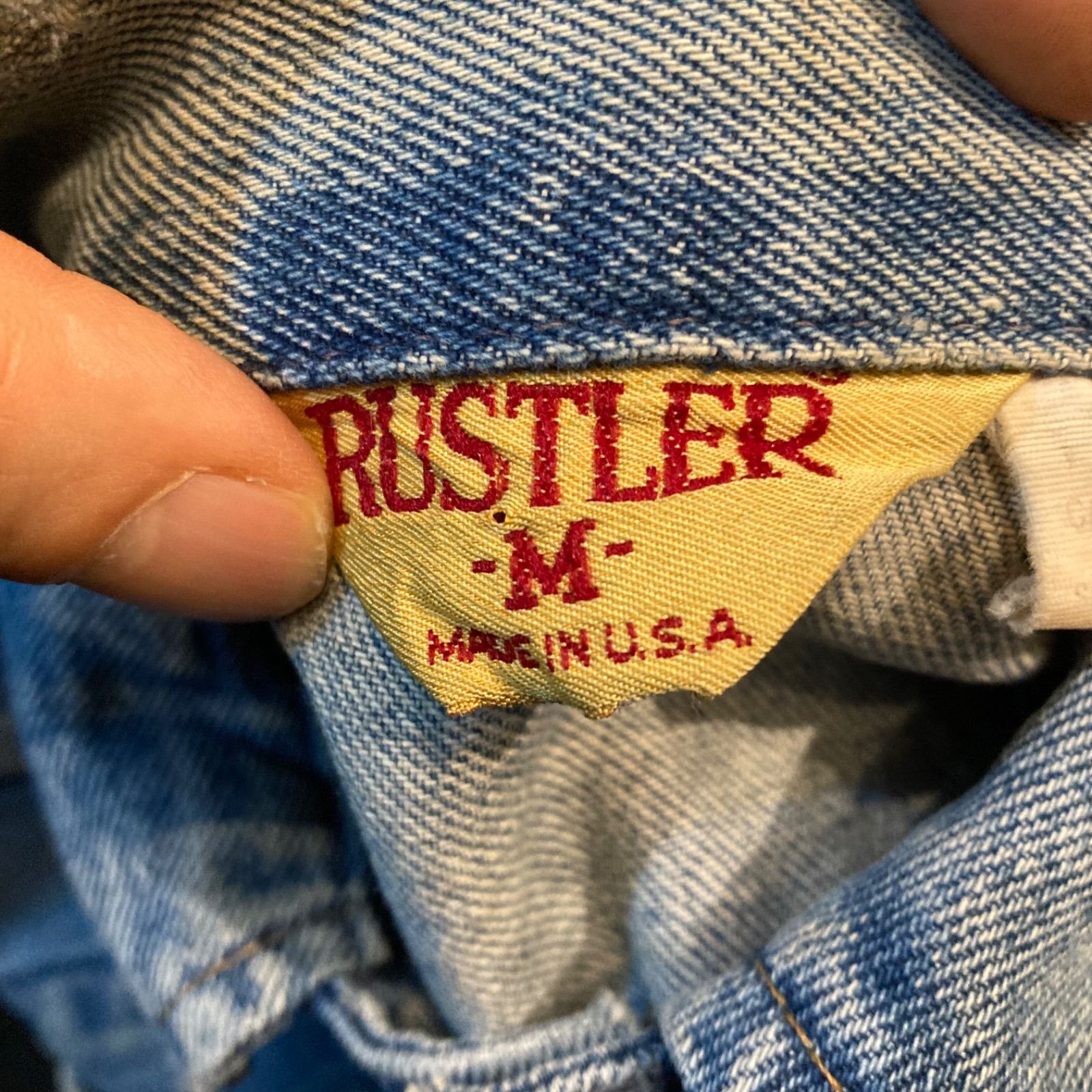 wangrer RUSTLER denim jacket size M made in USA / ラングラー