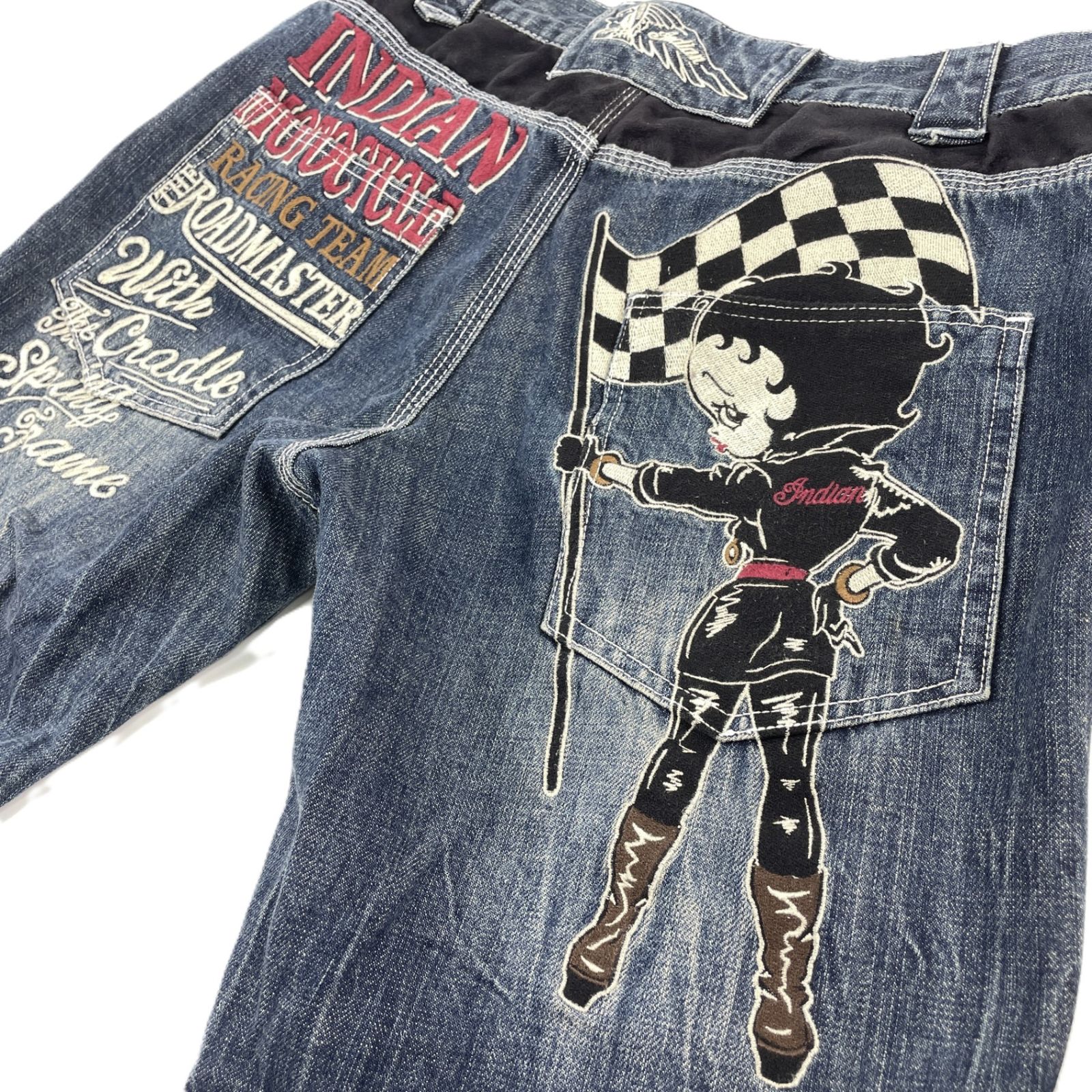 インディアン　モトサイクル　ベティブープ　ストレッチデニム新品未使用　激レア INDIAN MOTORCYCLE BETTY BOOP インディアンモトサイクル ベティー