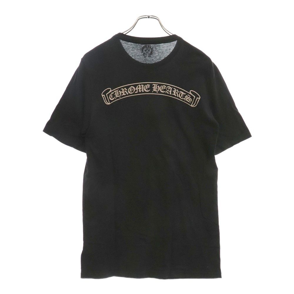 CHROME HEARTS (クロムハーツ) OLD オールド ホースシュー スクロールラベルデザイン 半袖Tシャツ ブラック