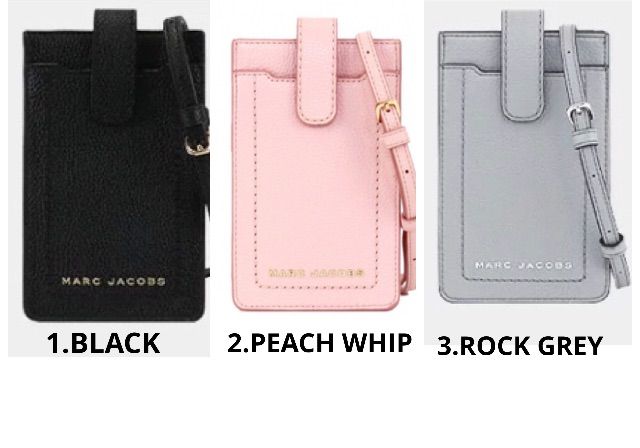 MARC JACOBS マークジェイコブス スマホショルダー ブラック ピーチ