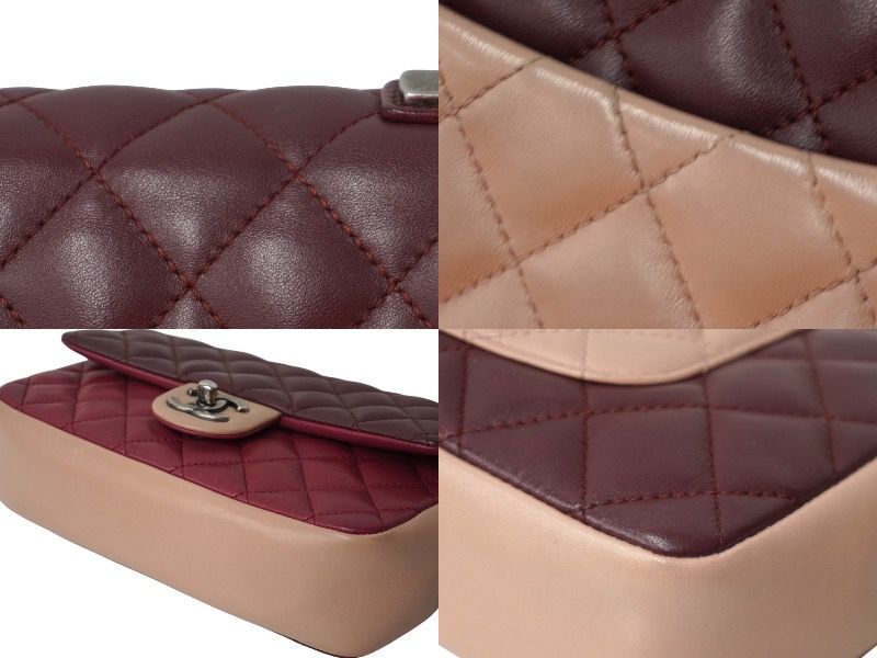 美品☆　シャネル　ラムスキン　ショルダーバッグ　トリコロール　24番台 CHANEL(シャネル) マトラッセ24 Sフラップ ラムスキン Wチェーン