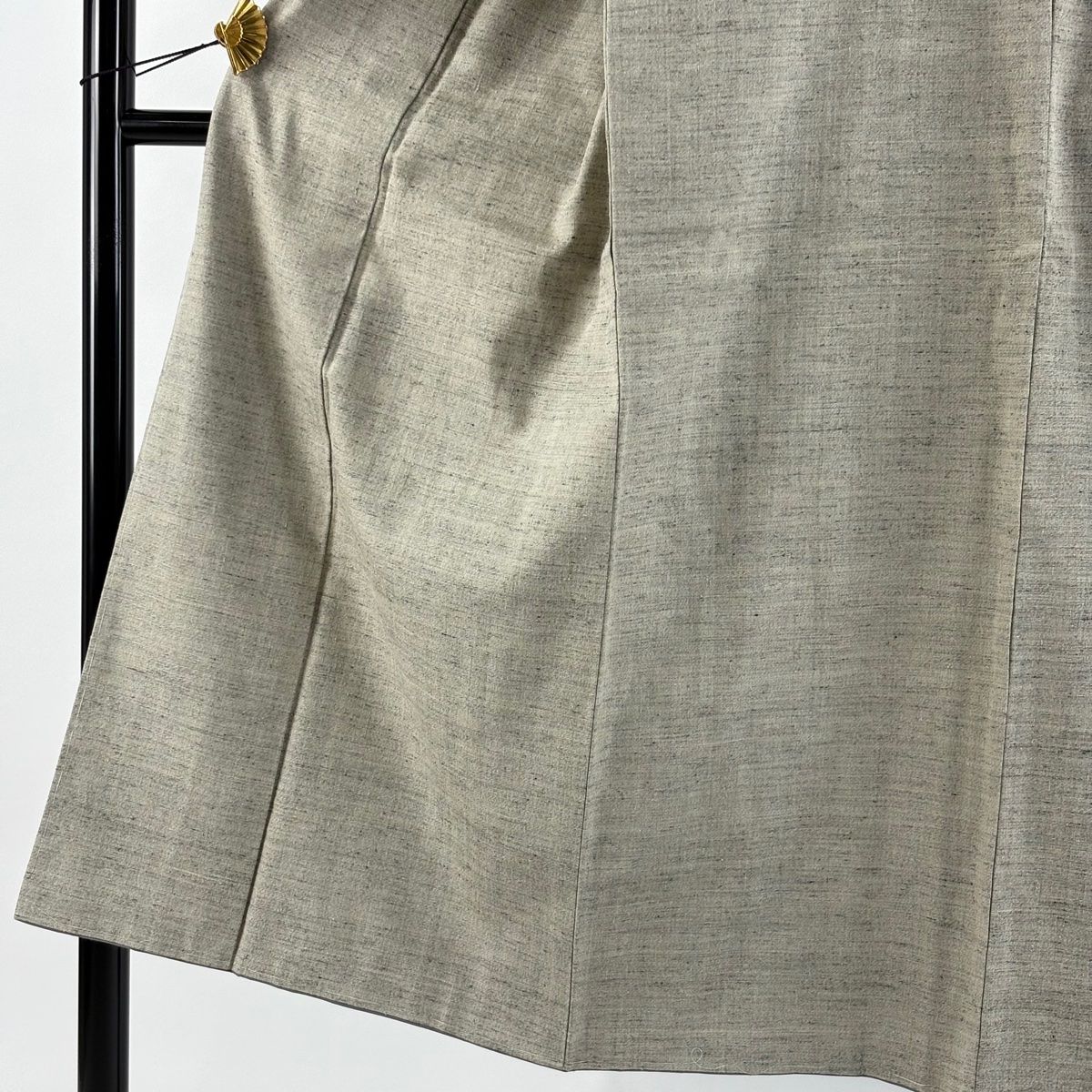 男着物 身丈136.5cm 裄丈67cm S 袷 アンサンブル 本場結城紬 証紙 灰色 正絹
