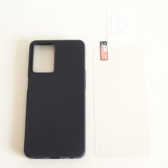 3点セット】 OPPO Reno 7A ブラックケース+ブルーライトガラスフィルム 
