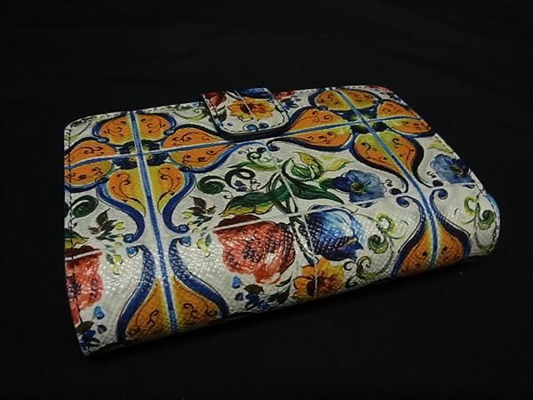 Dolce & Gabbana 二つ折り財布　マヨルカ柄 □新品□未使用□ DOLCE＆GABBANA ドルチェ&ガッバーナ PVC マヨルカ柄