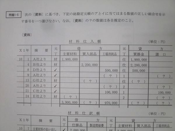 CPA会計学院 公認会計士講座 管理会計論 短答対策問題集 計算編1