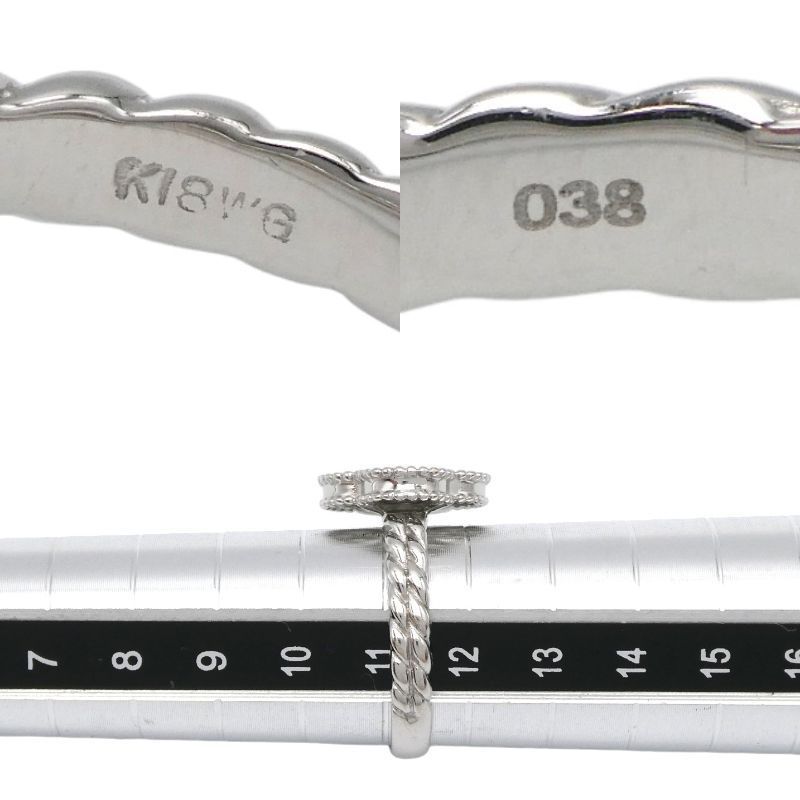 リング K18WG ダイヤモンド0.38ct クローバーモチーフ11号 - メルカリ