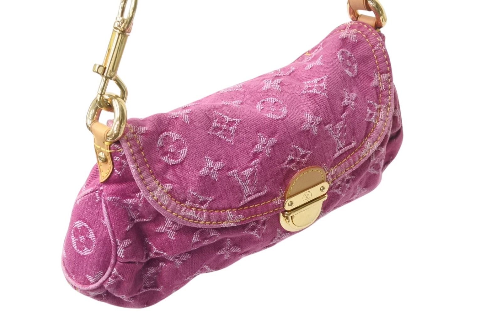 極美品 LOUIS VUITTON ルイヴィトン ミニプリーティ ワンショルダーバッグ M95216 モノグラム デニム ピンク 中古 4b014178 LOUIS VUITTON - 極美品 LOUIS VUITTON ルイヴィトン ミニプリーティ