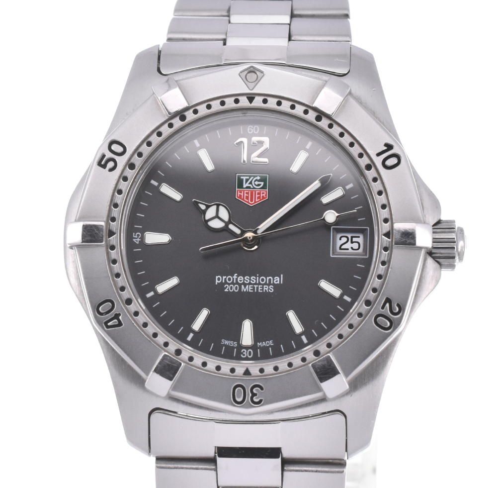 5806s/ TAG HEUER タグホイヤー WK1115-0 シルバー 銀 文字盤黒 ブラック 腕時計 男性 メンズ その他