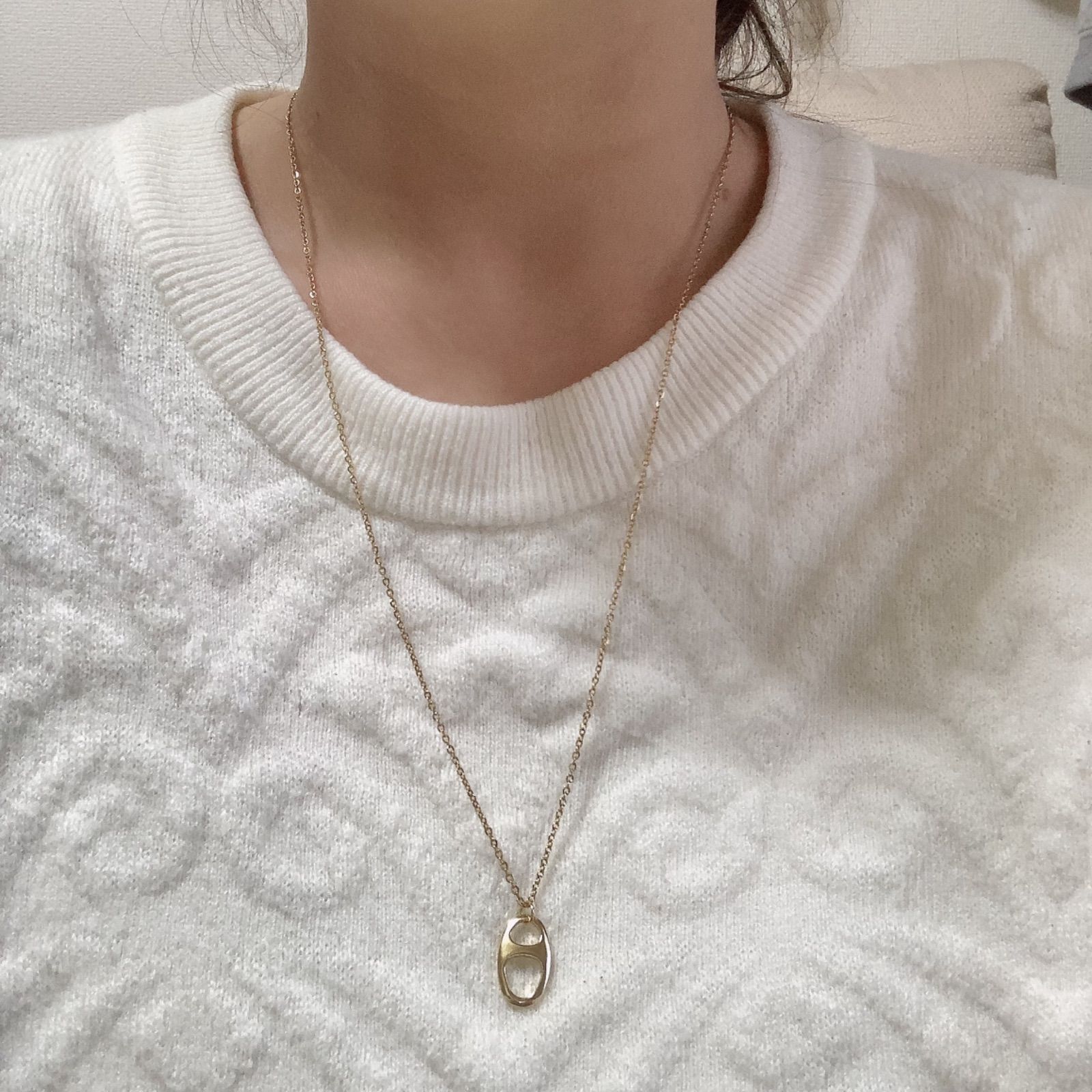 新品·˖✶ステンレス プルタブチャーム ロング ネックレス✦ฺ - メルカリ