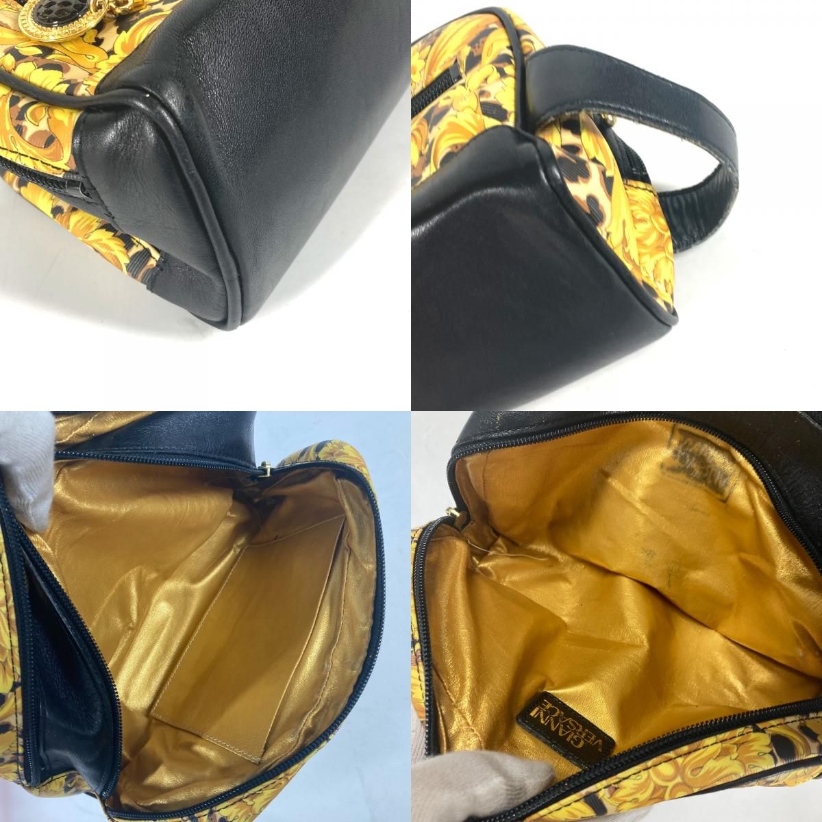 VERSACE ヴェルサーチ ボストンバッグ レオパード 豹柄 ヒョウ PVC Amazon | [Versace] (ヴェルサーチ) サンバースト 総柄 豹