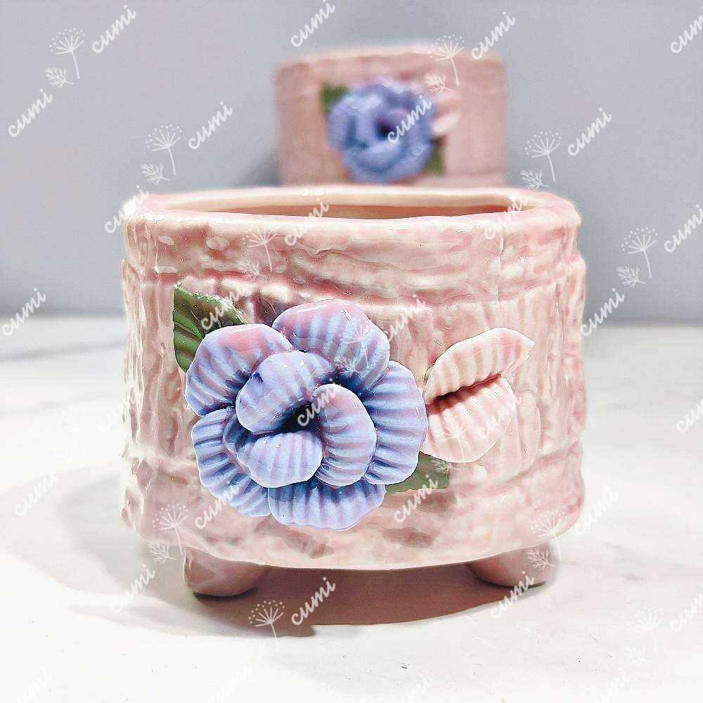 韓国 【2個set】バラ 花 フラワー ピンク 植木鉢 おしゃれ 北欧 室内