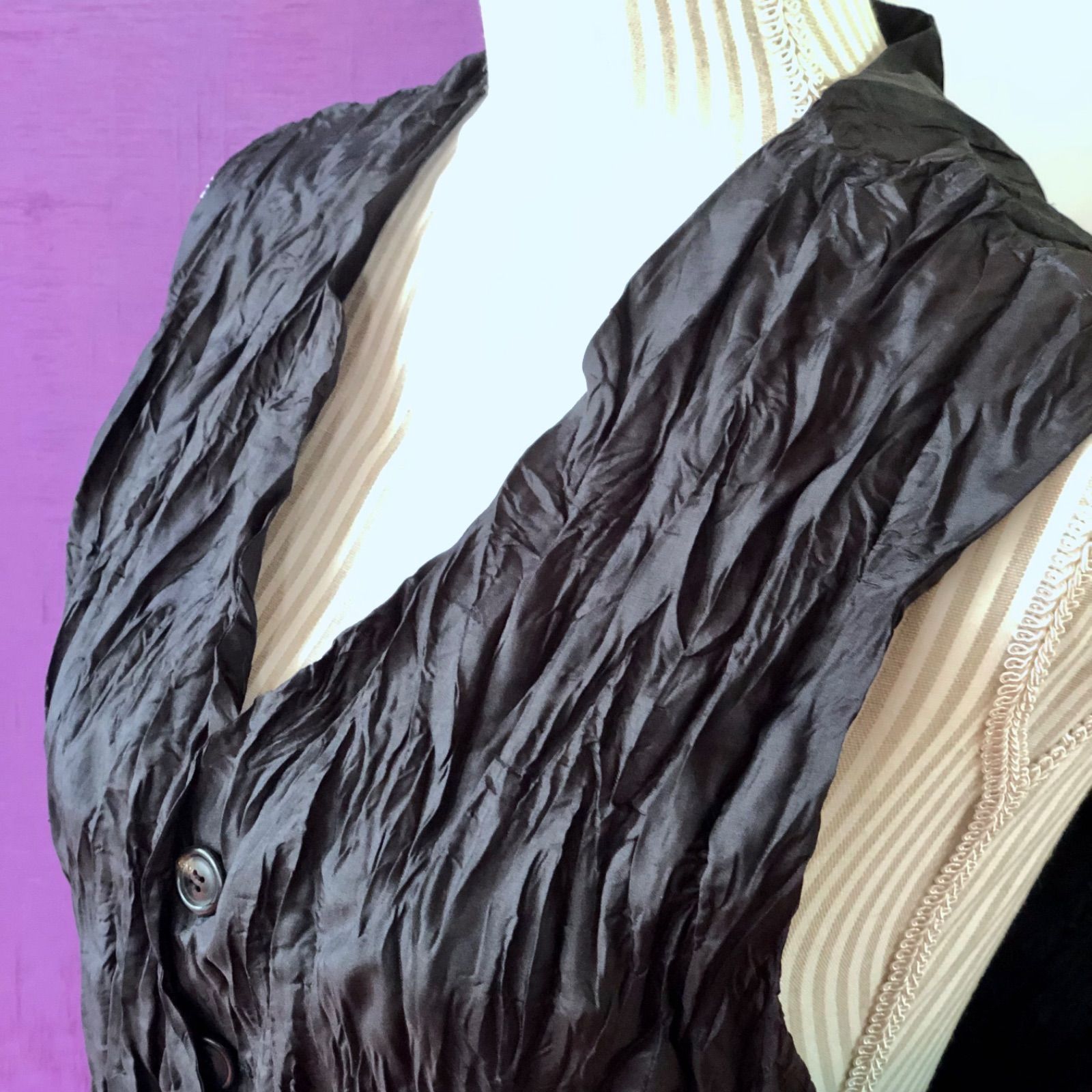 ISSEY MIYAKE プリーツ ジレ ベスト シワ加工 レディース 1990年代 