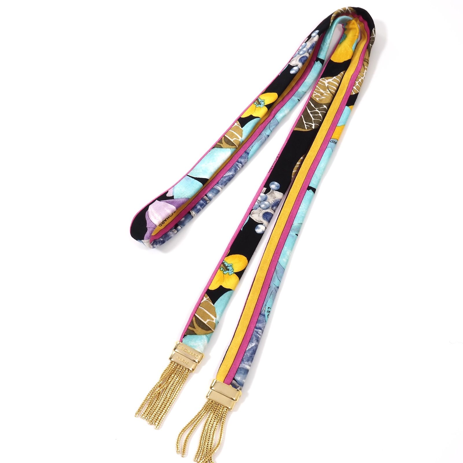 美品 レオナール LEONARD コットン ベルト付き ワンピース M 花柄 総柄