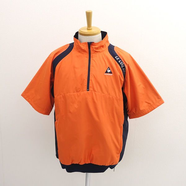 le coq sportif / ルコック スポルティフ 中綿ハーフジッププルオーバー/オレンジ×ネイビー/サイズL  メンズファッション 