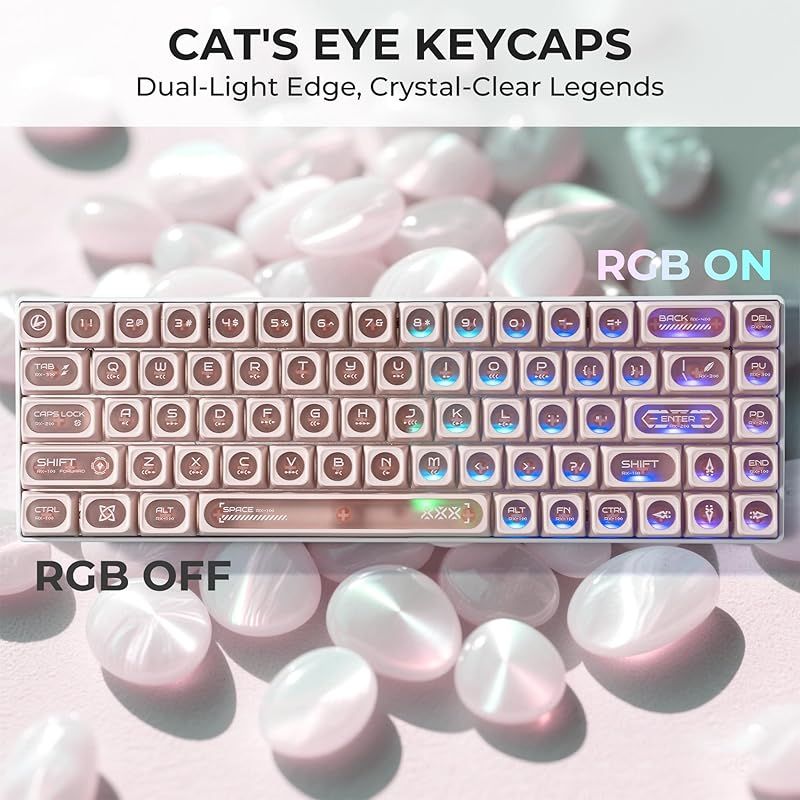在庫限り】XVX ピンク透光キーキャップ ? 136 鍵 透過型ピンク「猫目