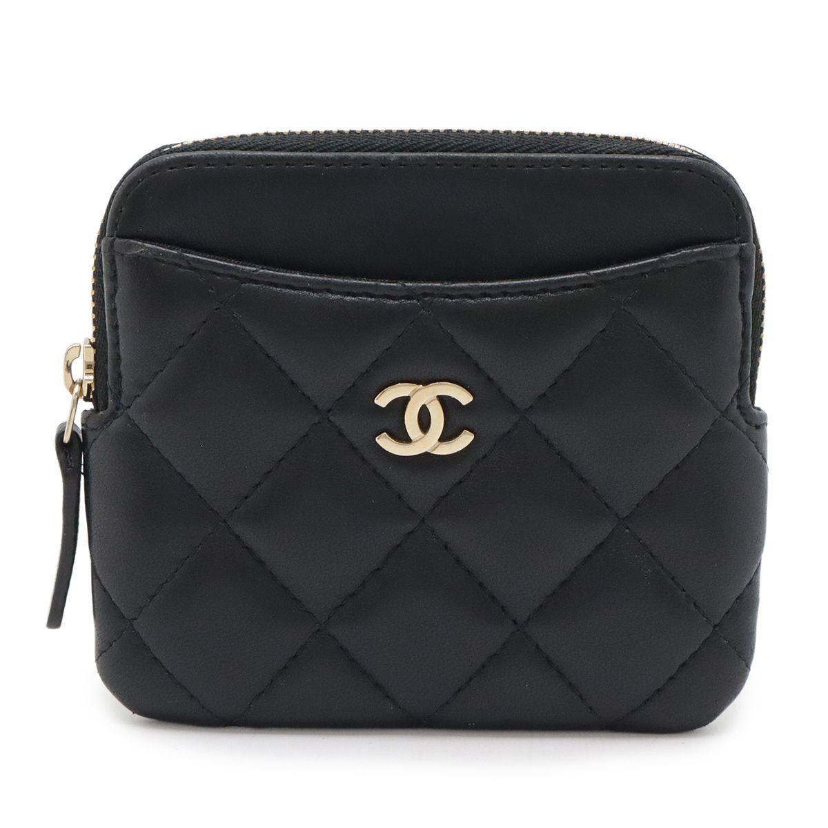 シャネル CHANEL 小銭入れ 黒 マトラッセ ラムスキン ココマーク CHANEL シャネル マトラッセ ココマーク コインケース 小銭入れ
