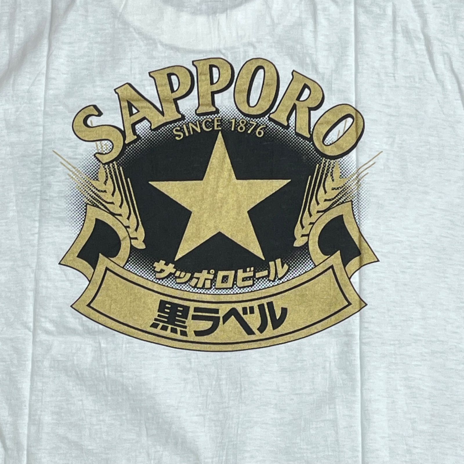 未使用】90s サッポロ 黒ラベル Tシャツ シングルステッチ L ビール お