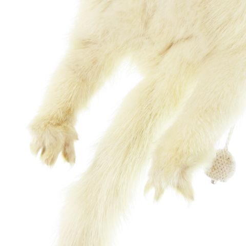 ティペット マフラー ミンクファー 毛皮 顔付き 爪付き スナップ