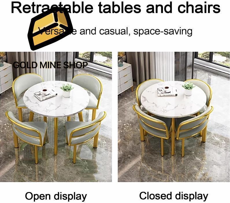 小規模オフィス会議テーブルセット 椅子付き 4ラウンドキッチン