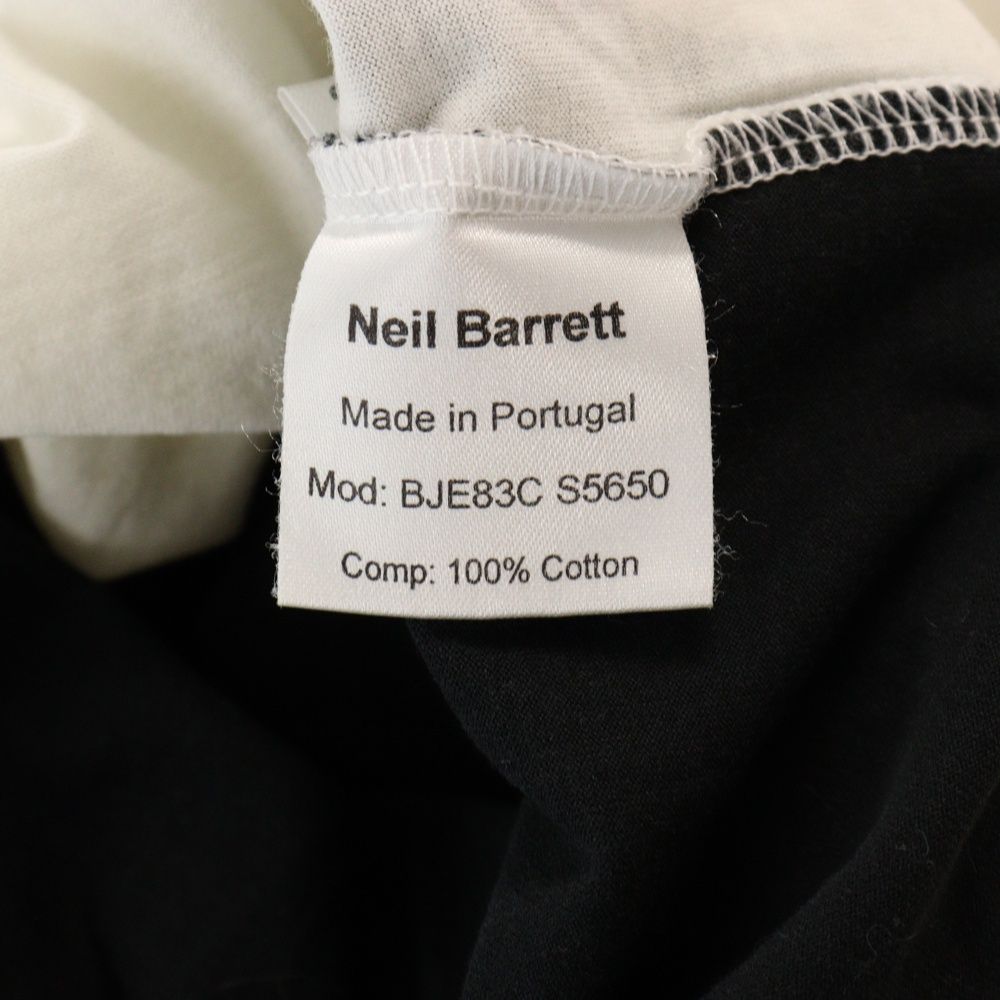 Neil Barrett ニール バレット フロントプリント ノースリーブTシャツ ブラック レディース PNJT27A B505S 中古 NEIL BarreTT Tシャツ 半袖 トップス クルーネック プリント