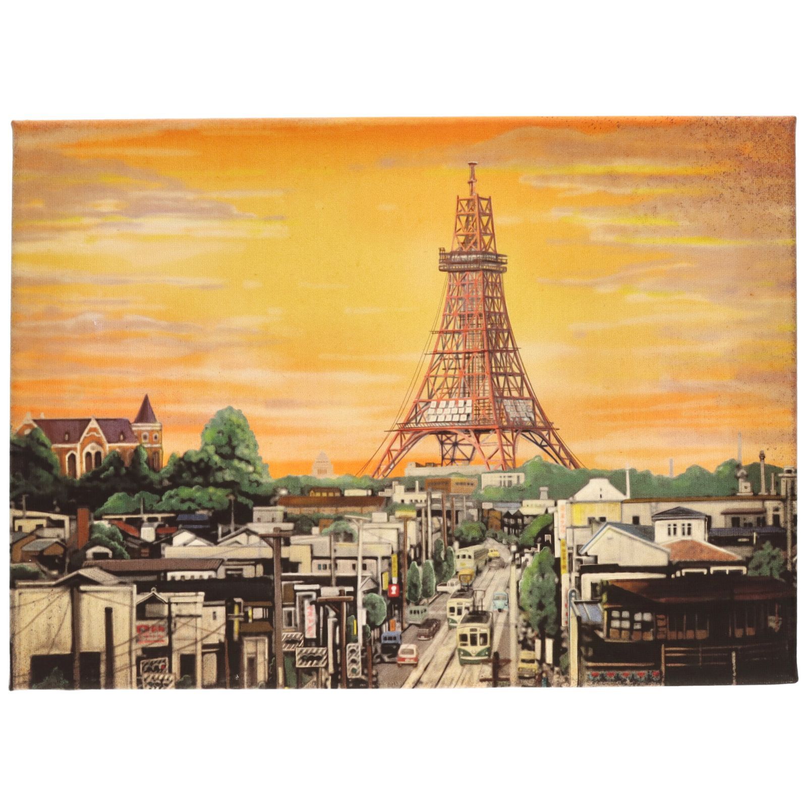 キャンバスアートパネル 東京ノスタルジアシリーズ 建設中の東京タワー