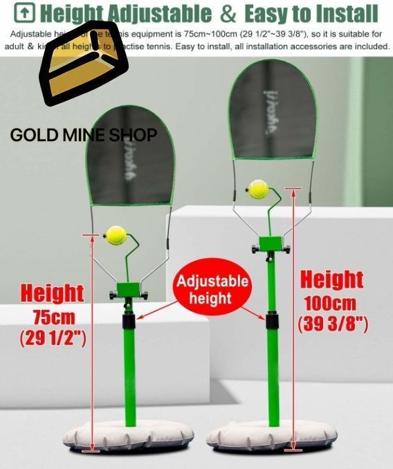 テニストレーニング器具の高さ調整 打撃の安定性を向上させ