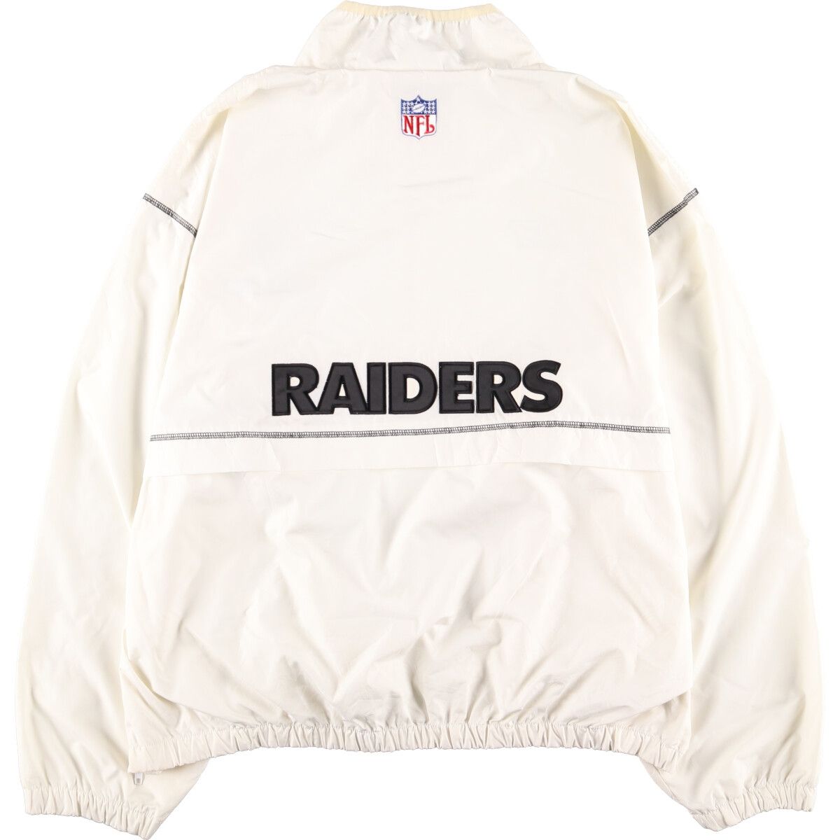 NFL Reebok RAIDERS ハーフジップナイロンジャケットホワイト-