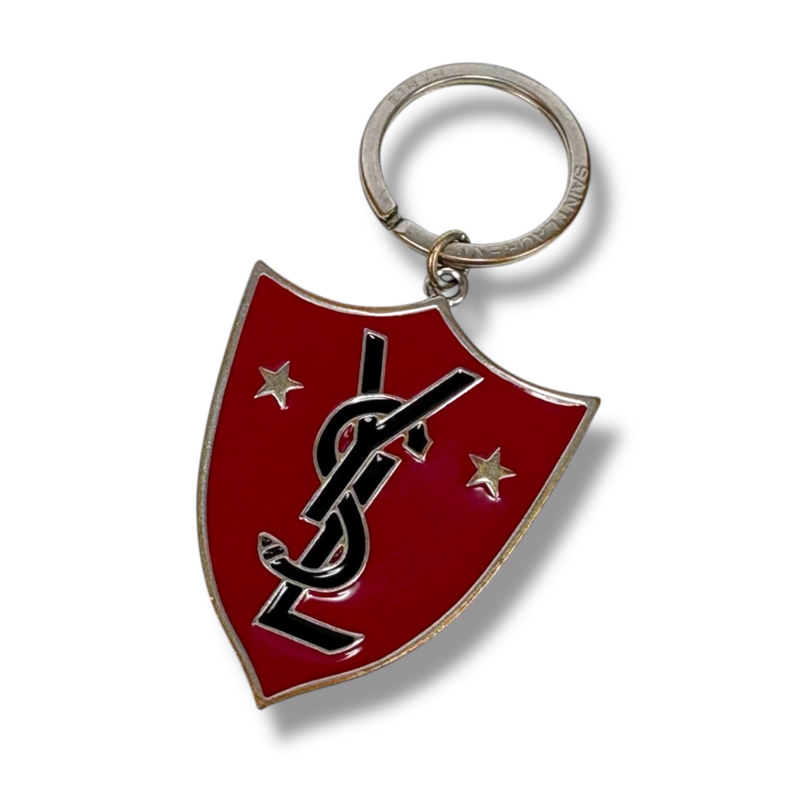 SAINT LAURENT 赤 シールド型 キーホルダー Largo ファッション SAINT LAURENT 赤 シールド型 キーホルダー