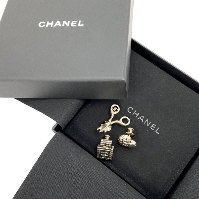 Chanel シャネル ピン ブローチ ゴールド ハサミ ハート 3点セット刻印B21P